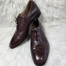 Johnston & Murphy J & M Shoes Size 11 D Aristocraft Wingtip Brown Oxford Dress