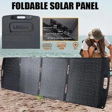 200W Foldable Solar Panel Charger USB-C & USB-A Outputs for Phones, RV, Camper
