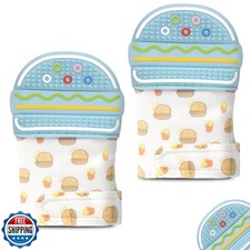 2Pack Silicone Teething Mitt, Hamburger Baby Teething Toy for 0-6 6-12 Months