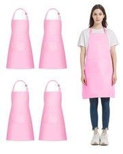 4 Packs Chef Apron with 2 Pockets, Waterproof Adjustable Apron for Men Women ...