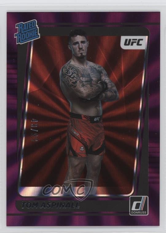 2022 Donruss UFC Rated Holo Purple Laser /99 Tom Aspinall #216 Rookie RC 2q0