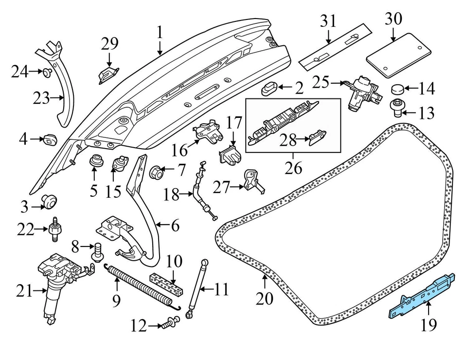 2013-2018 AUDI S6 - Trunk Latch Striker Plate / Motor 4H0827383A - Image 3 of 4