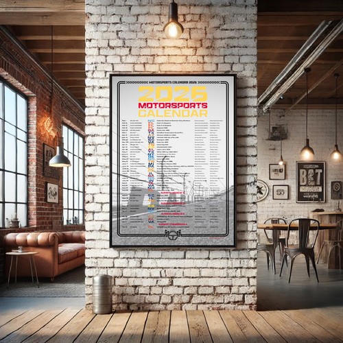 2026 Motorsports Calendar Poster Full NASCAR Race Schedule Racing Fans Best Gift - Picture 3 of 24