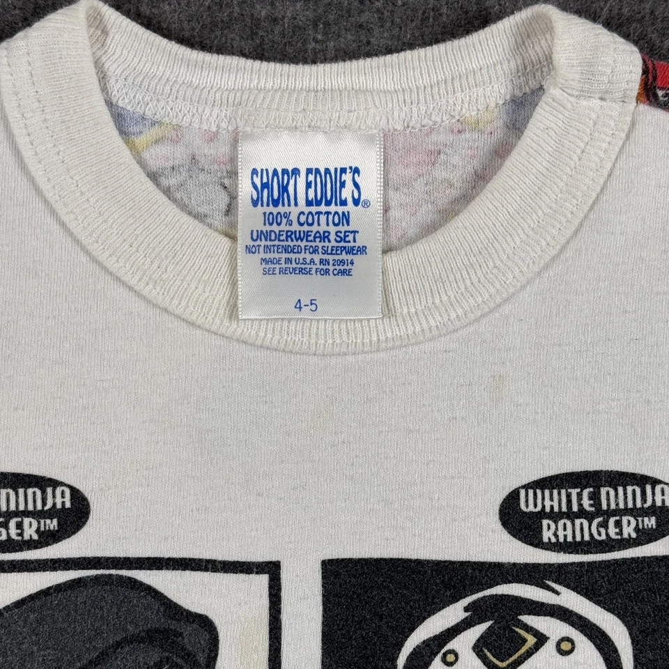 Camisa De Colección Mighty Morphin Power Rangers Juvenil 4-5 Blanca Ninja Ranger Camiseta Años 90 Foto 3 de 4