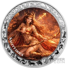 SAGITTARIUS Goddesses Zodiac 1 Oz Silver Coin 5 Cedis Ghana 2026