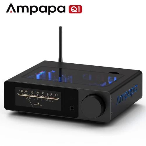 Ampapa Q1 ESS9039+AK4493 USB DAC Bluetooth 5.2 HIFI Audio Converter w/ VU Meters