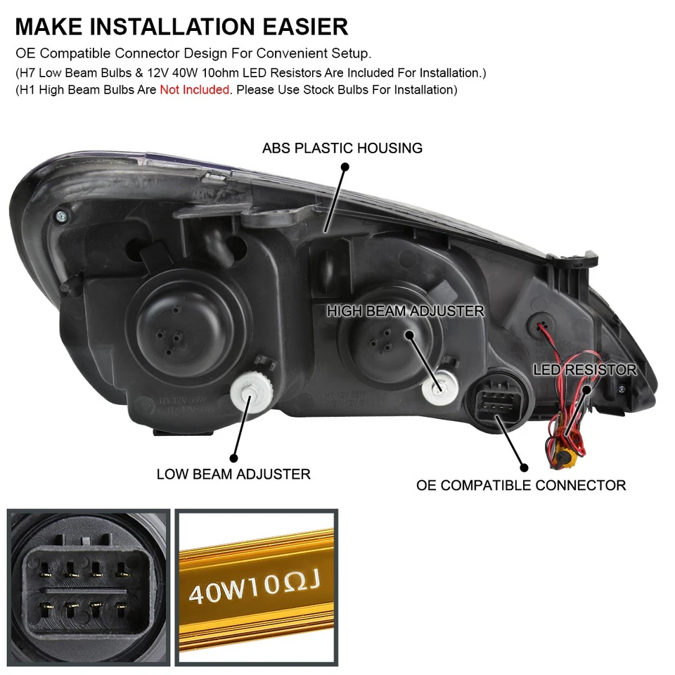 Black Fit 2010-2012 Hyundai Genesis 2Dr Coupe Projector Headlight LED Sequential Foto 4 de 4