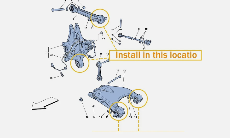 For Ferrari 458 488 California CaliforniaT FF GTC4 F12 control arm bushing kit - Image 4 of 4