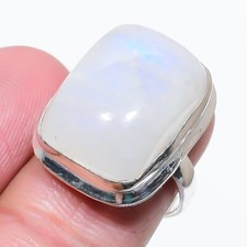 Rainbow Moonstone Gemstone Handmade 925 Sterling Silver Jewelry Ring Size 8 z231