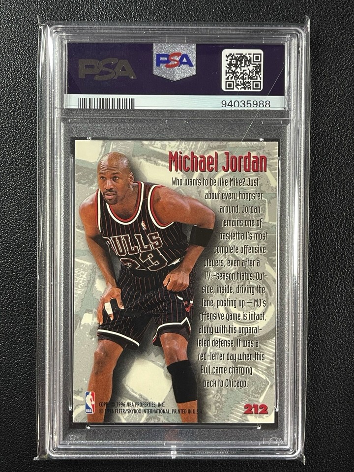 MICHAEL JORDAN PSA 9 1995 FLEER METAL 212 NUTS & BOLTS MINT BULLS 5988