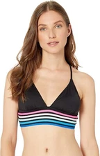 La Blanca 259318 Women's Triangle Bra Black Spectrum Bikini Top Swimwear Size 6