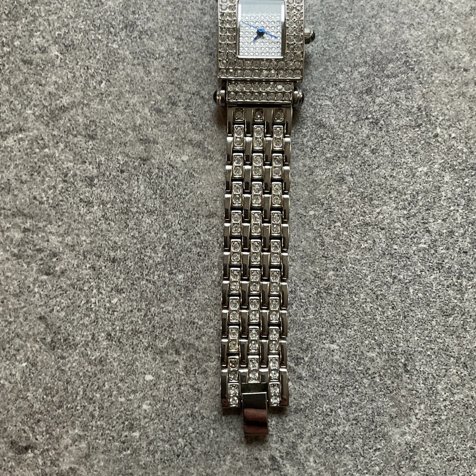 Adrienne Womens Bling Watch 20mm Silver Tone Case And Band W/Crystal Accents BCF - Image 3 of 4