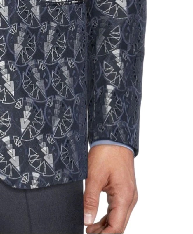 3500 美元全新带标签 Paul Stuart Phineas Cole 单扣提花晚餐夹克 40-42 R — 第 3/4 张图片