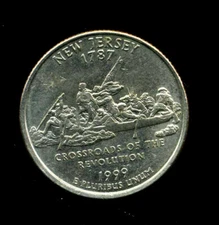 STATEHOOD 1999 D NEW JERSEY STATE QUARTER U.S AMERICA US 25 CENT COIN #6755