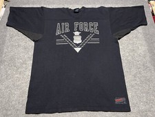 Vintage AIR FORCE Baggy Boyfriend Oversized XL Black Military Made in USA Shirt