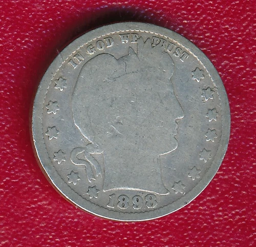 1898 BARBER SILVER QUARTER **VERY NICE CIRCULATED GOOD** FREE SHIPPING!!