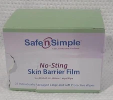 Safe n' Simple Skin Barrier Wipes - 25 Large 5"x 7" Individually Wrapped No