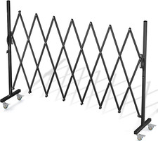Adjustable Expandable Barricade Gate - Portable Folding Security Fence, Black