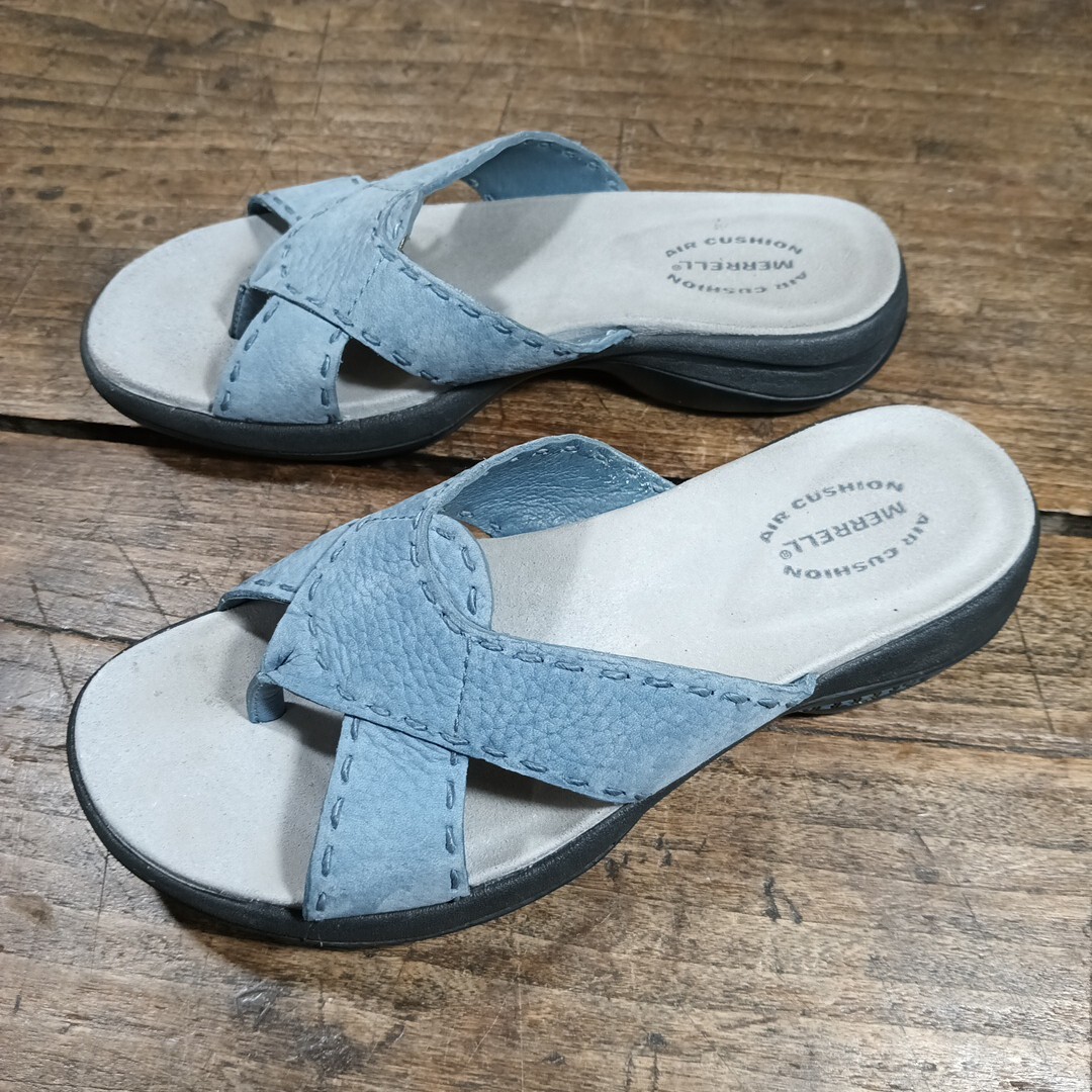 Merrell donna taglia 7 sandali slip on topo reticolo blu scarpe