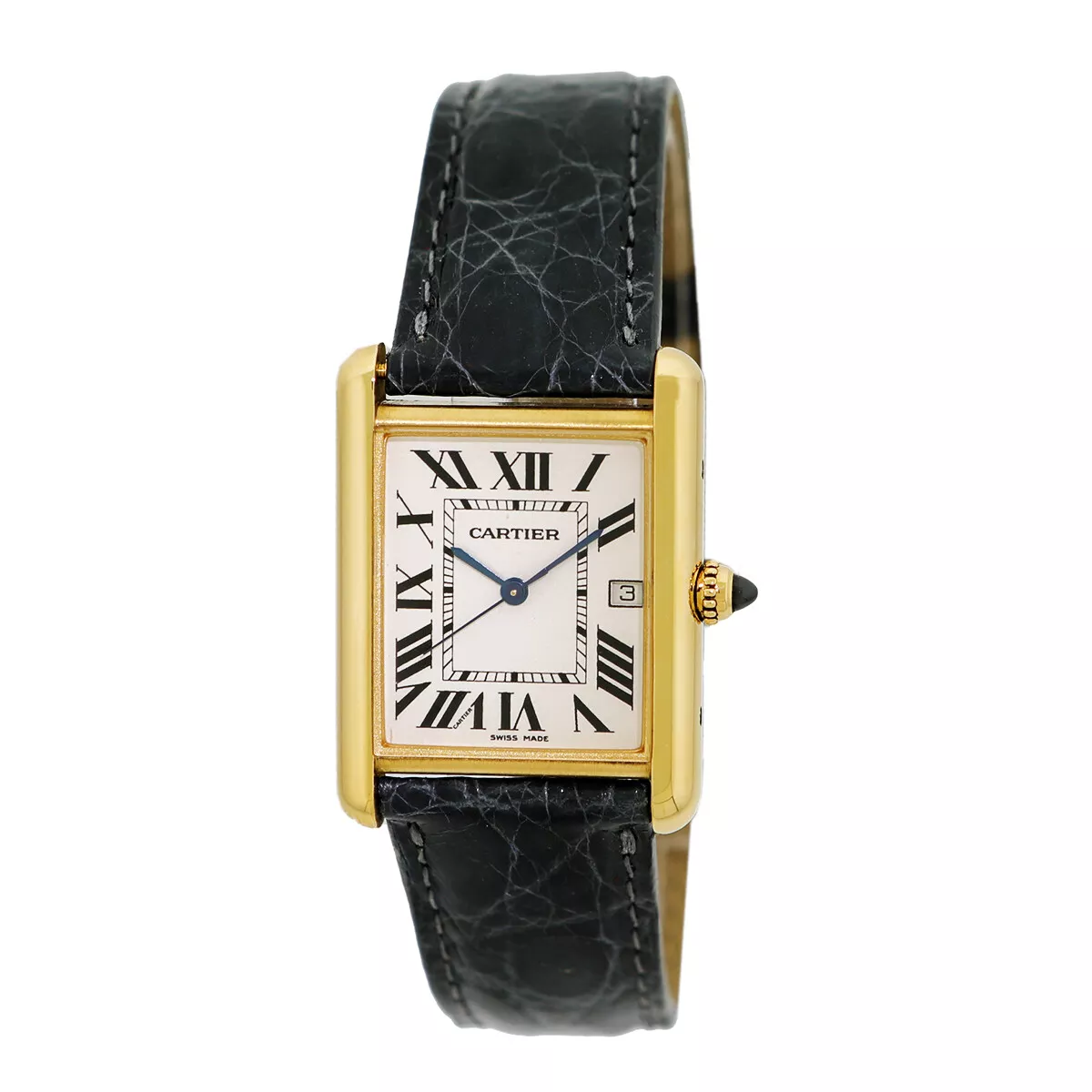 Cartier - Tank Louis Cartier Large Hand Wound Yellow Gold Leather - WGTA0059 | Art Of Time