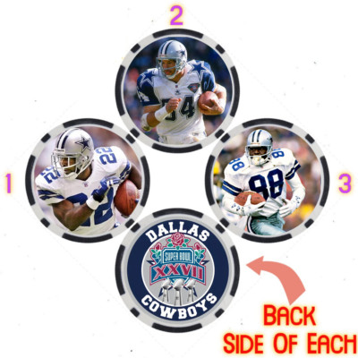 COWBOYS SUPER BOWL XXVII PLAYERS - 3 POKER CHIP SET