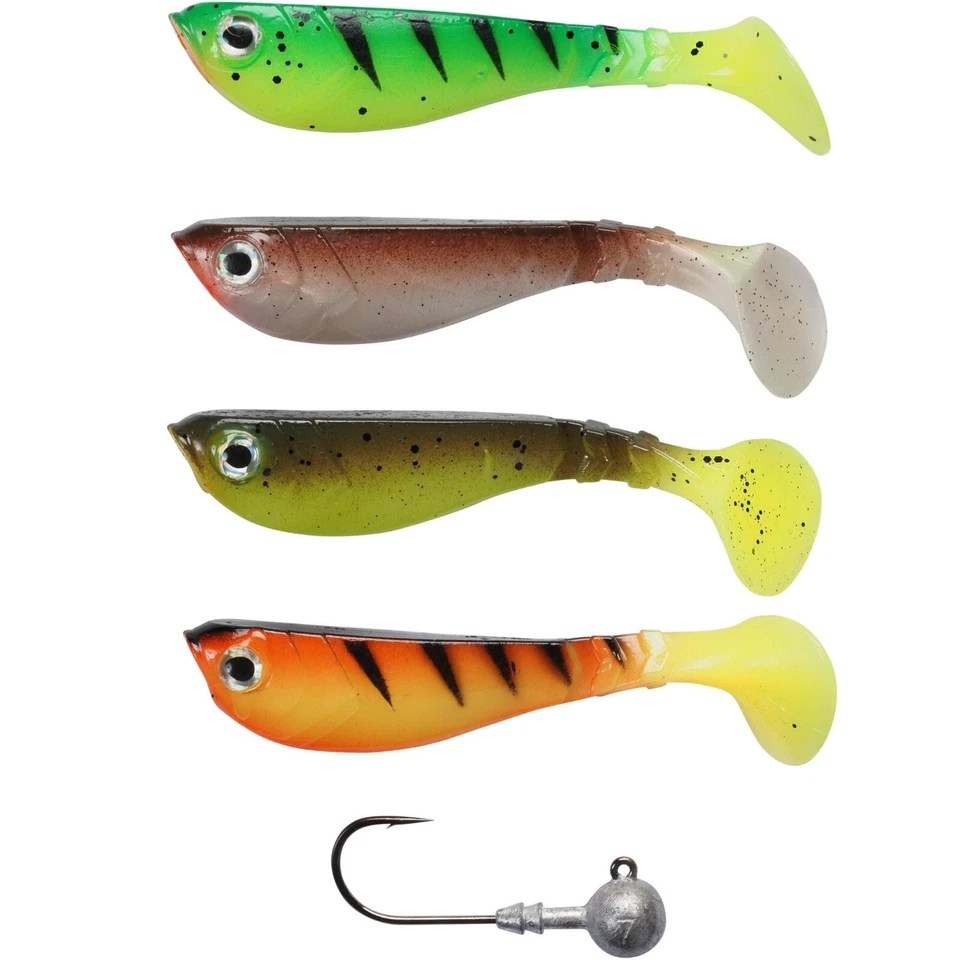 Kunstköder Pulse Shad Box 8cm incl Jigheads 16/4ps - 20 Teile Fangfertig SET - Bild 3 von 4