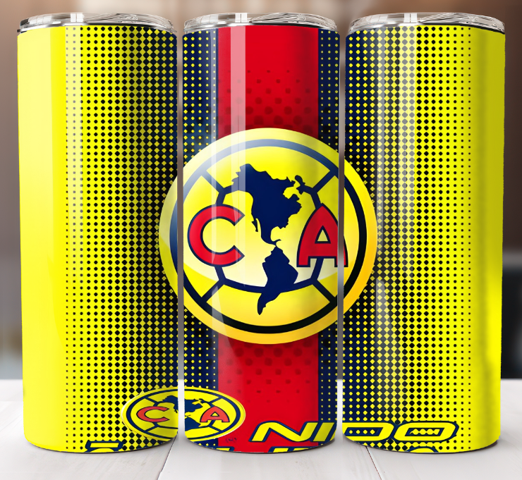 Las Aguilas America Soccer Futbol Tumbler 20 oz Skinny Cup Mug Stainless Steel