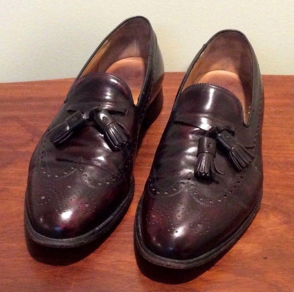 Johnston & Murphy Size 11.5 Tassel Wing Tip Loafers Shoes  display picture 1