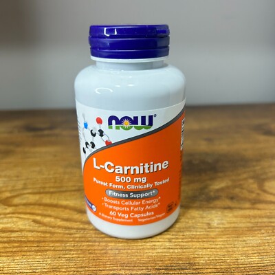 NOW Foods L-Carnitine 500 mg, 60 Veg Caps - Fitness Support - Purest Form