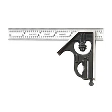 Starrett C33H-6-4R 6" 4R 2 Pc Hardened Iron Combo Square Set