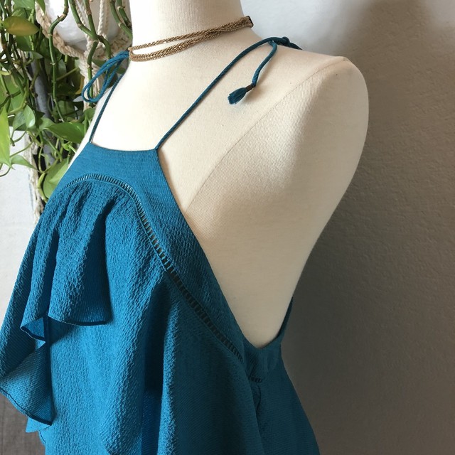 teal spaghetti strap top