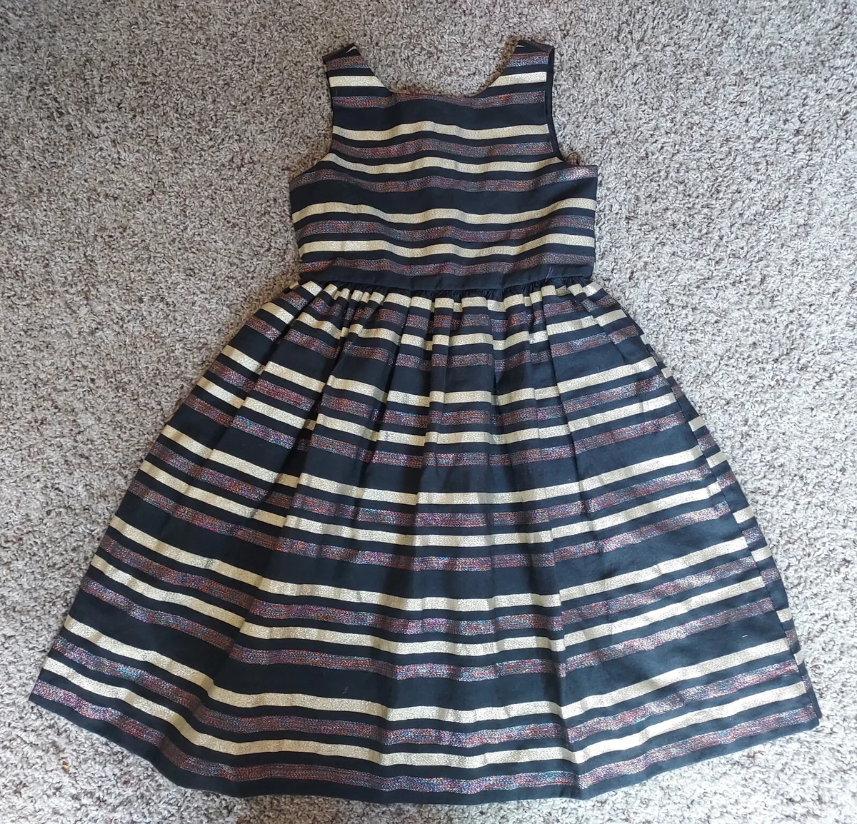 Gymboree Outlet Size 6 Black Gold Holiday Dress Metallic Fancy