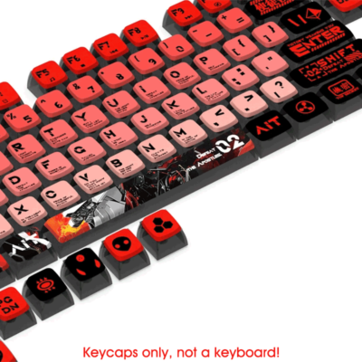 Evangelion Asuka PBT Transparent Keycaps Set for Cherry MX