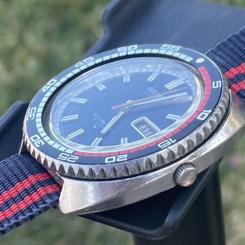 Vintage Seiko RALLYE 42mm Automatic Watch Blue Dial w/ Orange Hand 7006-8030 - Picture 17 of 17