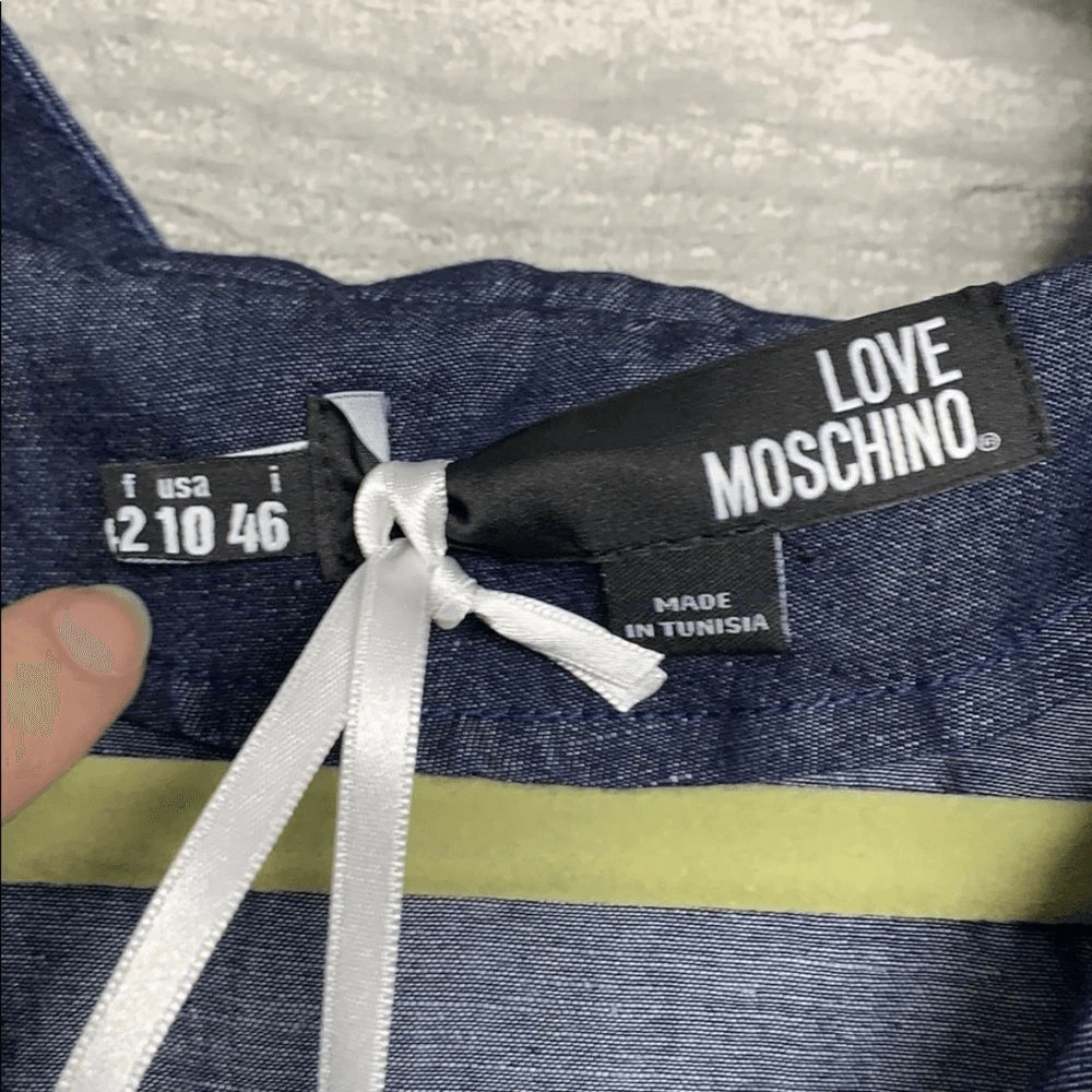LOVE Abito con cappuccio Moschino coccinella Chambray Nuovo con etichette