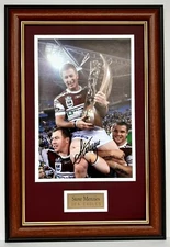 Steve Menzies Manly Sea Eagles Premiers 2008 Signed Photo Framed Memorabilia