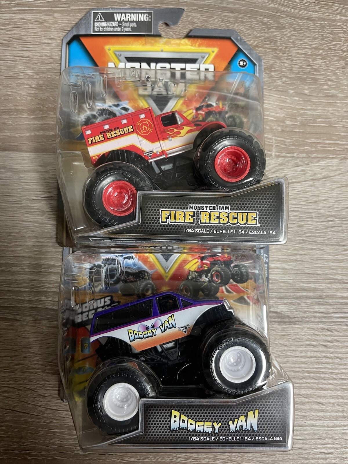 Monster Jam Spin Master Boogey Van Series 27 & Fire Rescue Series 30 ...