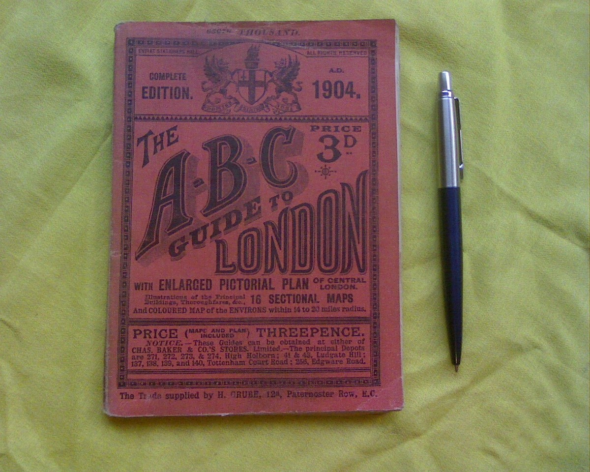 1904 ABC Guide to London, Maps Atlas Chas Baker Vintage 1904 ABC Guide to London, Maps Atlas Chas Baker Vintage
