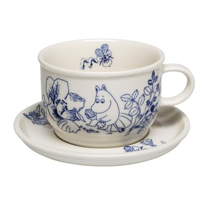 [Official Import] Moomin Arabia Haru Cup and Saucer Set Blue Approx. 300ml