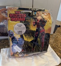 Halloween Harley Quinn Jumpsuit 2 Pc Cosplay Costume w/accessories Large 10/12