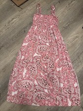 Calvin Klein Maxi Dress Size Sm Pink Paisley Sundress Flowy Lightweight Beachy
