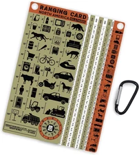 Range Card for Shooting in Mils with Clip- Ranging Card for Long Range Rifles -