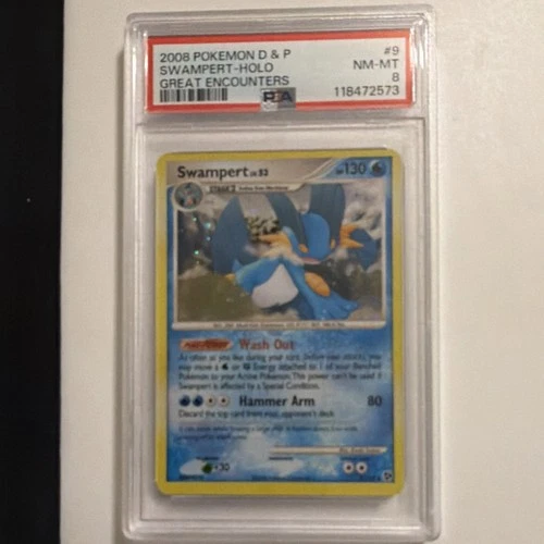 Pokémon Swampert Holo Rare PSA 8 9/106 Great Encounters 2008