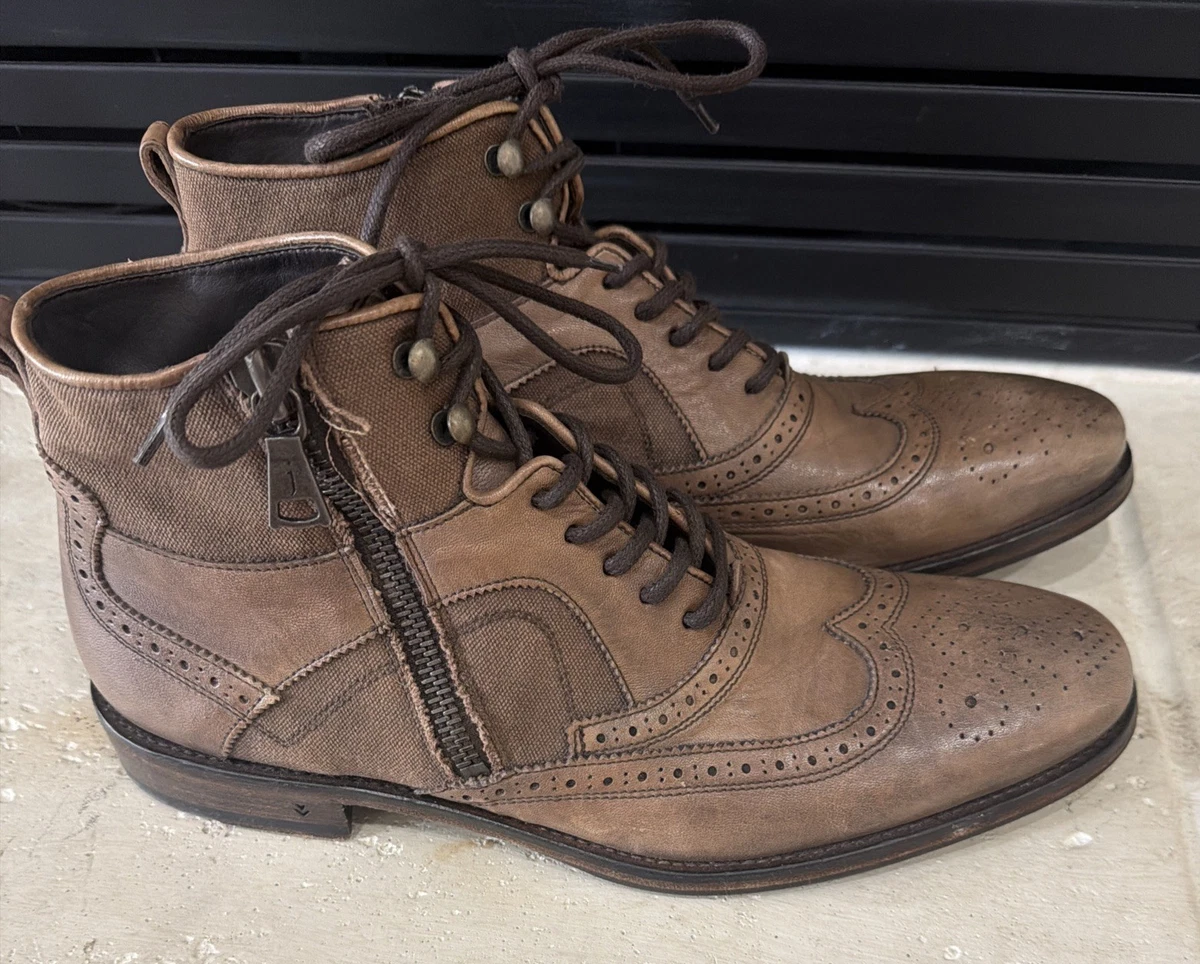 John Varvatos Leather Upper Ankle Boots for Men for Sale 