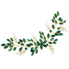Green Bridal Hair Vine Crystal Headpieces Piece Accessories Wedding Party
