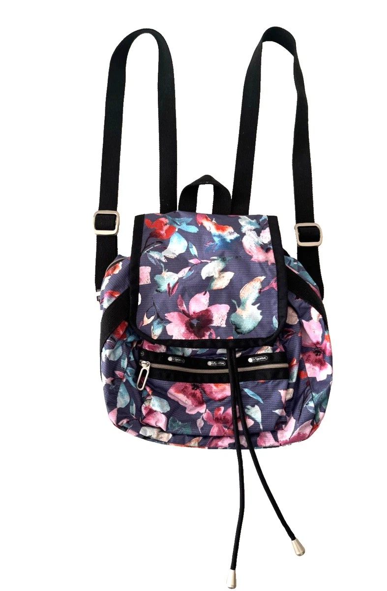 LeSportsac Backpack Rare Colorful Collage  Hearts Butterfly Lady Bug Flowers HTF Le SportSac Backpack Floral Bags & Handbags for Women for  main image 2