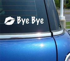 KISS BYE BYE DECAL STICKER FUNNY LIPS LOVE JDM RACING HOTROD CYCLE CAR TRUCK