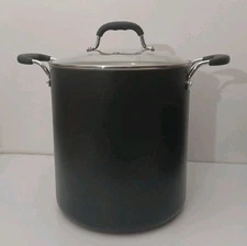 T-fal 12qt Stock Pot with Clear Glass Lid, Simply Cook Nonstick Cookware Black 