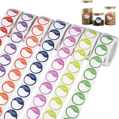 SUNNOW Days of The Week Stickers, 3500Pcs Food Labels Stickers Date Labels for Food Fu