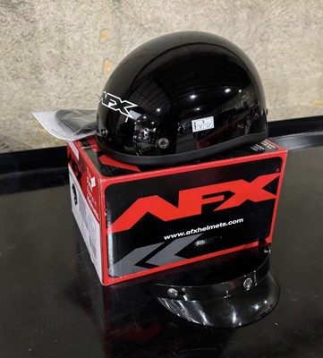 AFX FX-70 Beanie Half Helmet for Motorcycle Riding - Gloss Black Size S